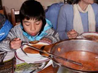 416カミーノ、サンティアゴ巡礼ピレネー、オリソンディナー、スープ