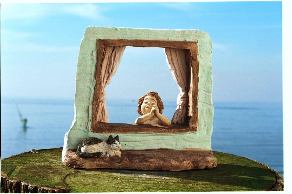 陶人形、お願いごと、鉢割れ猫、カミーノ