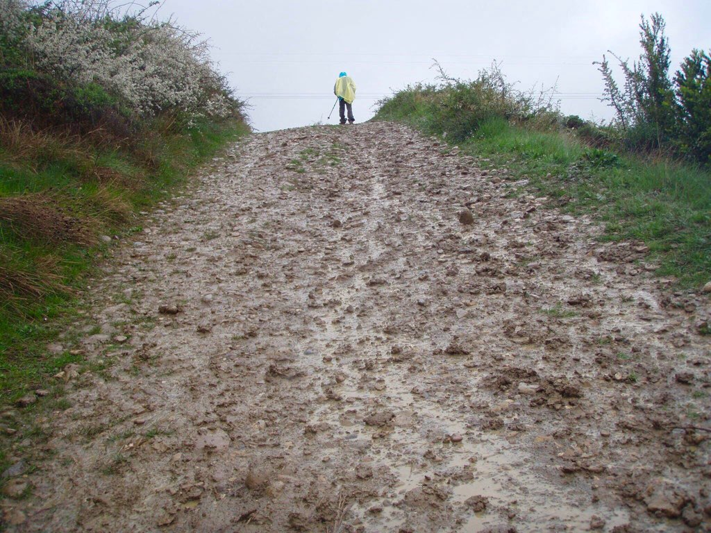 カミーノ パンプローナから 山道泥道