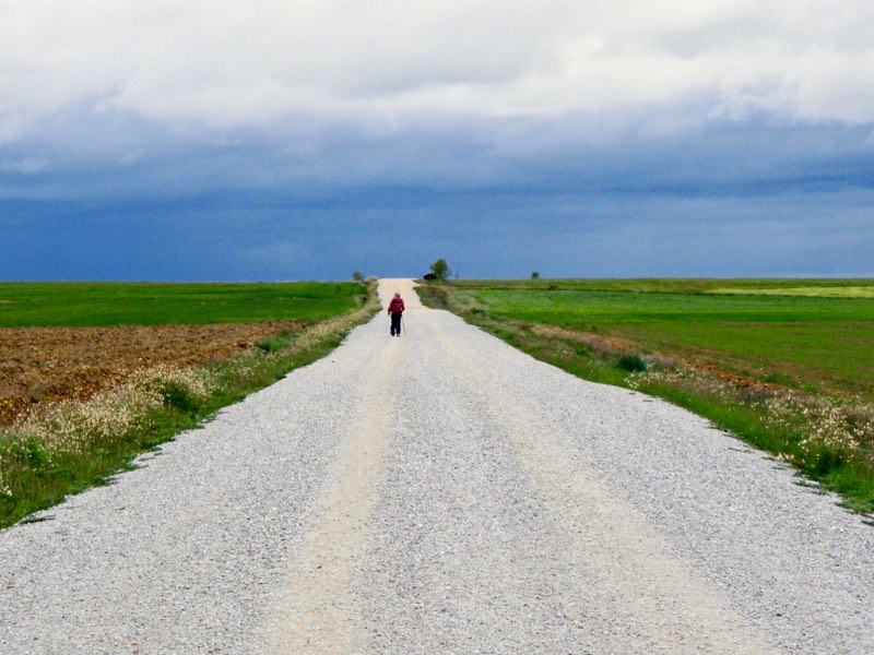 512 カルサディージャ・デ・ラ・クエッサ カミーノ　17km一本道　1歩き空曇り
