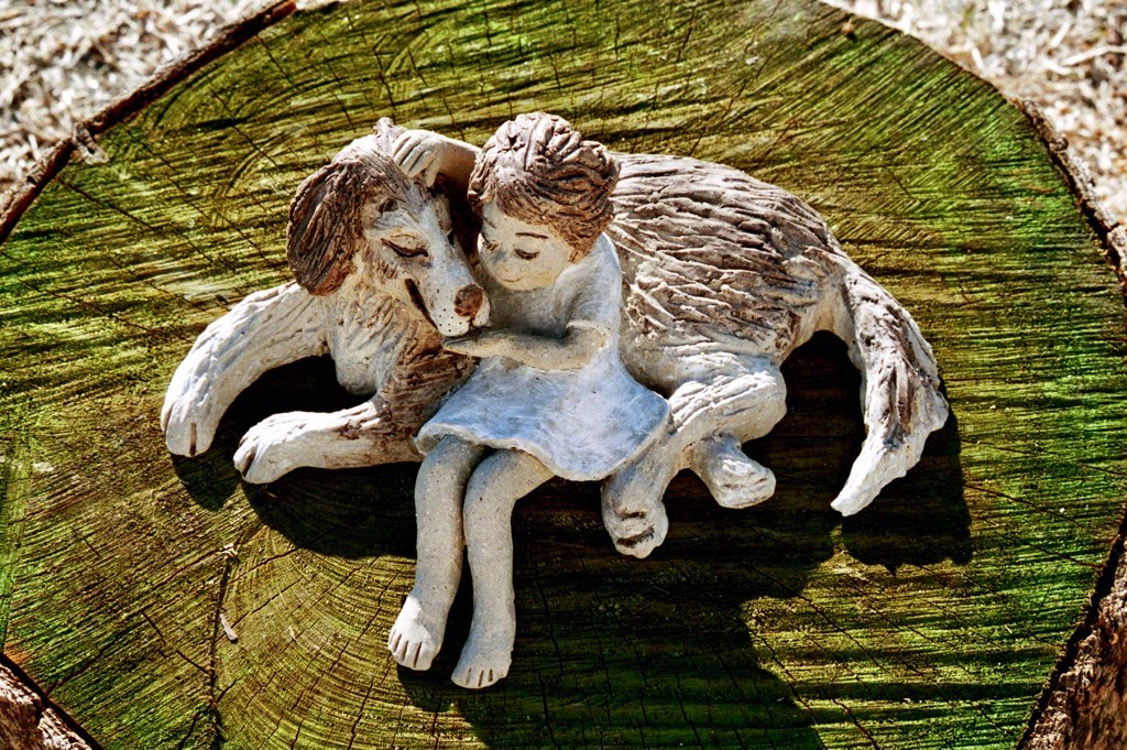 陶人形　犬　コリー　女の子　カミーノ