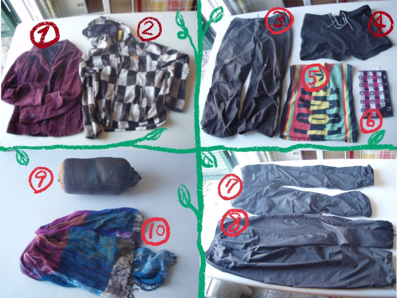 カミーノ持ち物 下着、Tシャツ、上着、ズボン