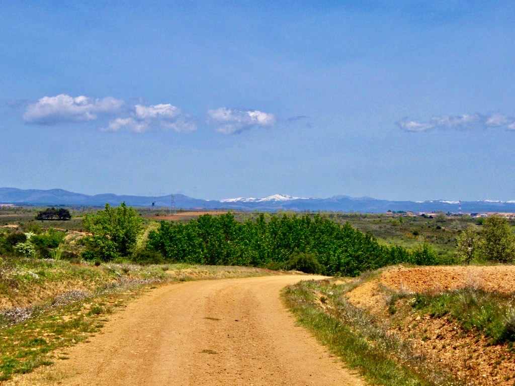 518カミーノ　マザリフェ　田舎道　ダート　右手下り景色