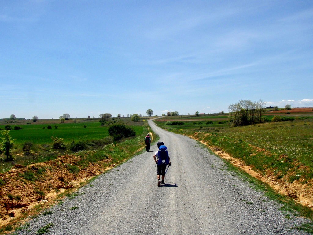 518カミーノ　マザリフェ　田舎道　12 後ろ姿長い