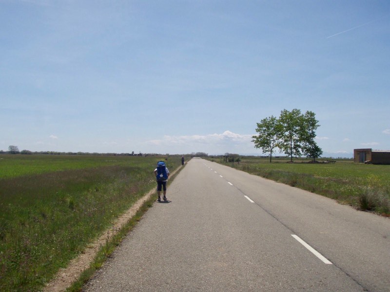 518カミーノ　マザリフェ舗装路黄色　1、2遠い