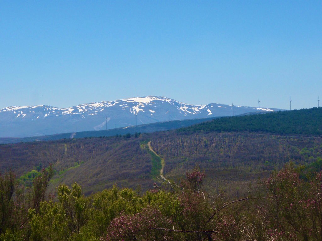 522カミーノ マンヘリン 雪山けしき サンティアゴ巡礼