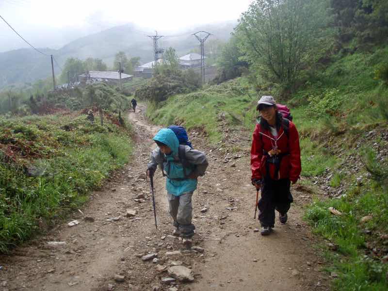 528 カミーノ　トリカステーリャ　田舎道12腰曲げ