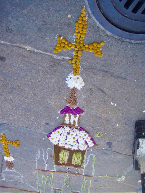 606サンティアゴ Santiago Camino 街並フラワーアートアップ