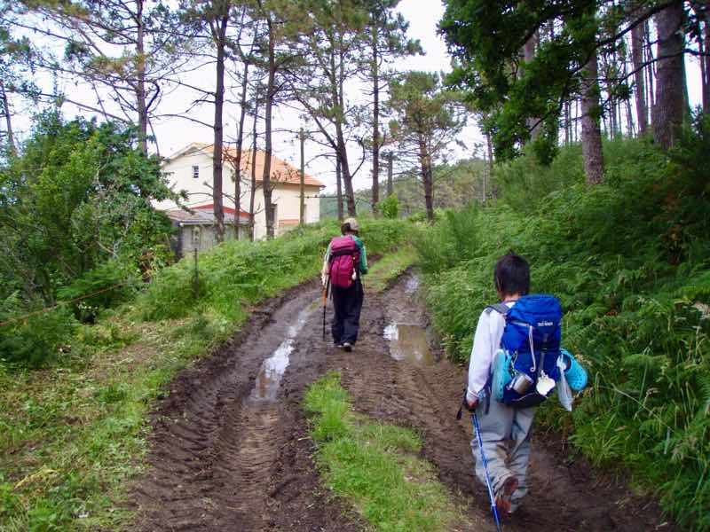 613ムシア　サンティアゴ巡礼　最終地Muxia フィステラ泥道　12後ろ姿