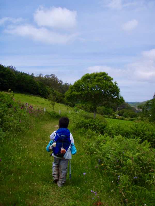 613ムシア　サンティアゴ巡礼　最終地Muxia ムシア　草原道　2後ろ姿