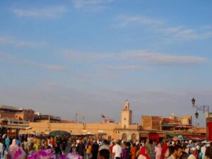 627モロッコ ジャーマルフナ バザール賑わい